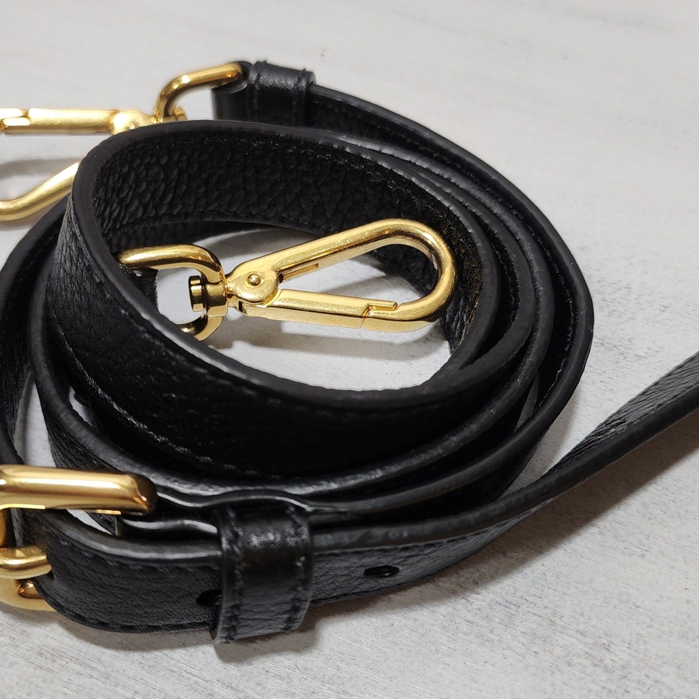 Authentic Prada Black Vitello Phenix Leather Shoulder Bag w/Crossbody Strap - Picture 14 of 16